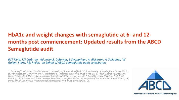 hba1c and weight changes with semaglutide