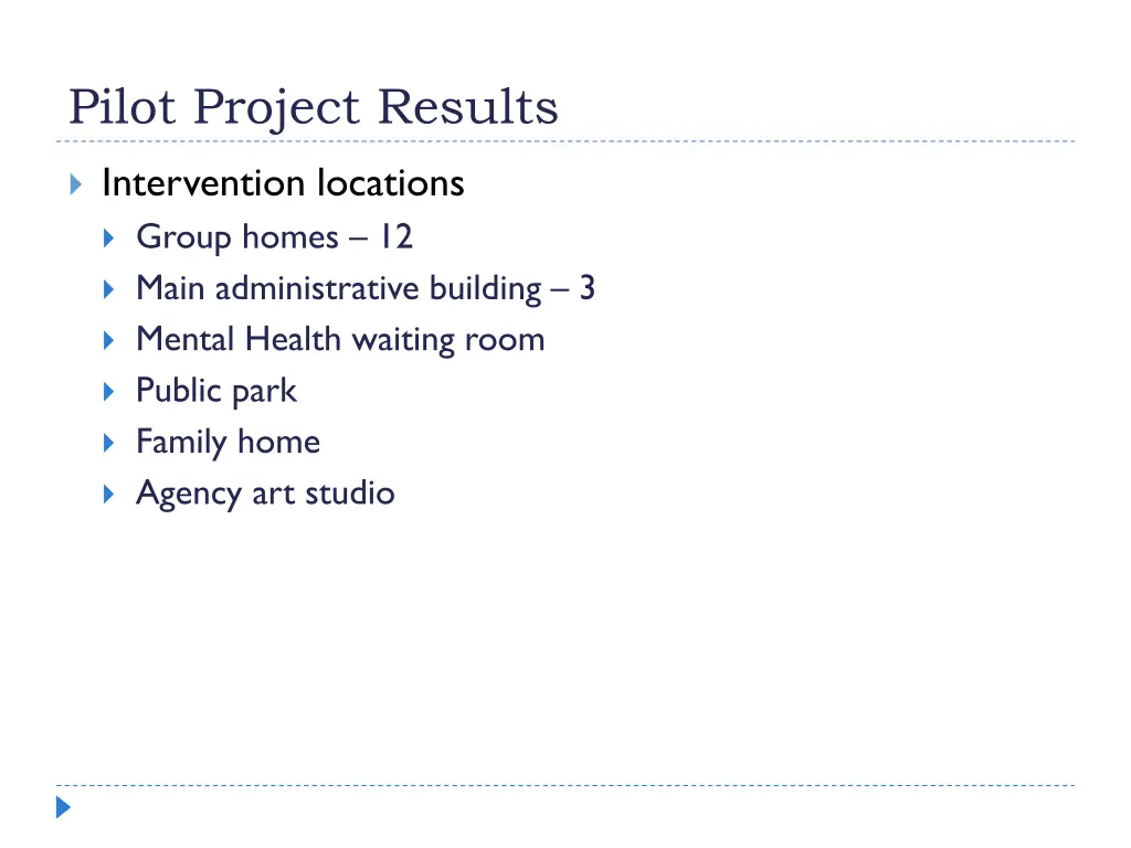 pilot project results 1