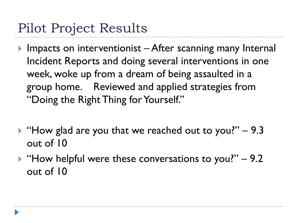 pilot project results 3