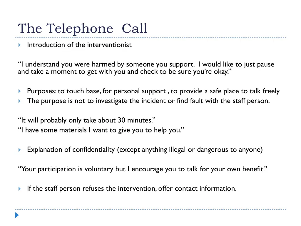 the telephone call