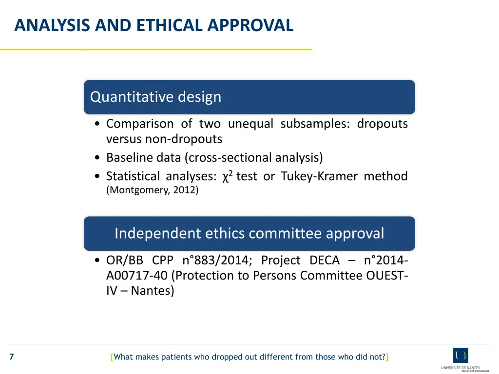 analysis and ethical approval