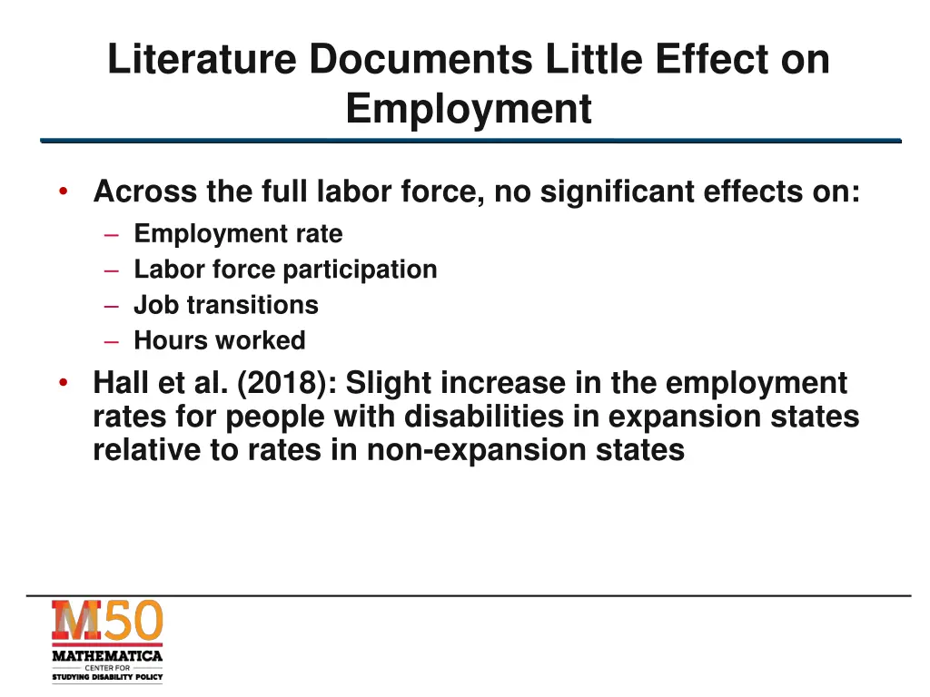 literature documents little effect on employment