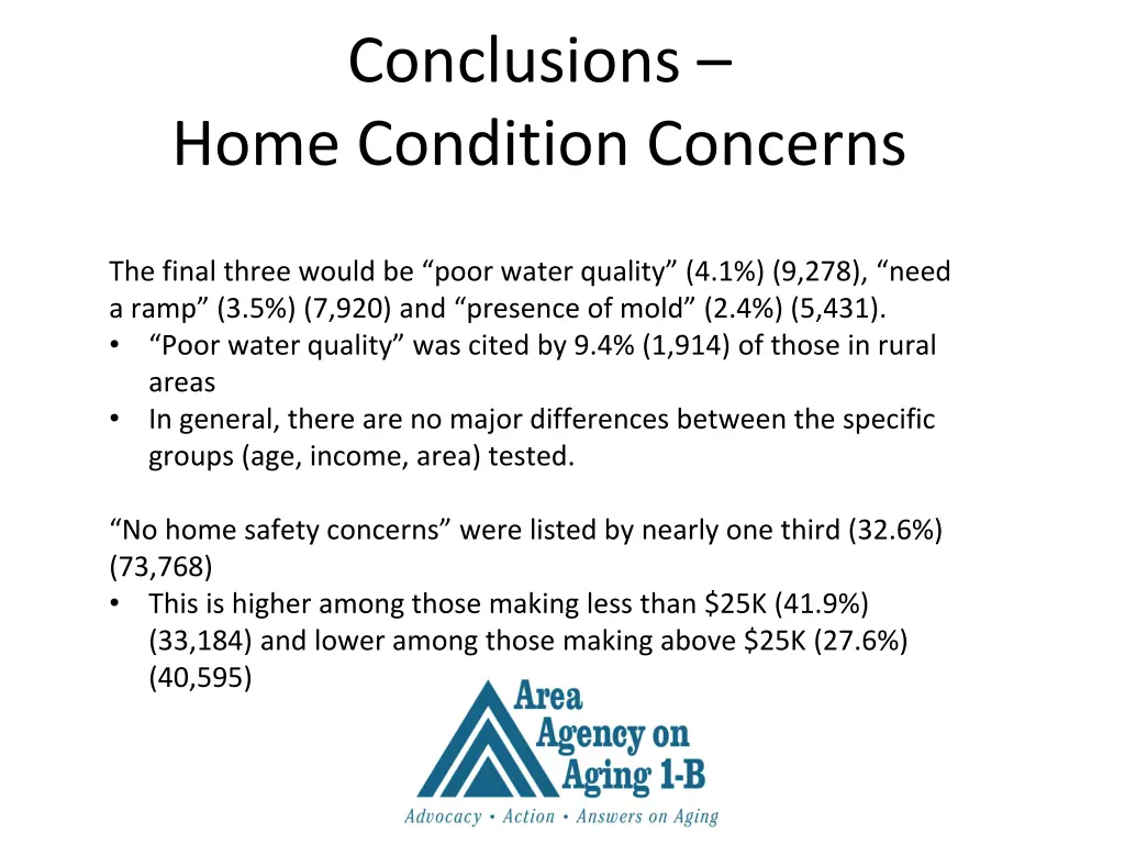 conclusions home condition concerns 1