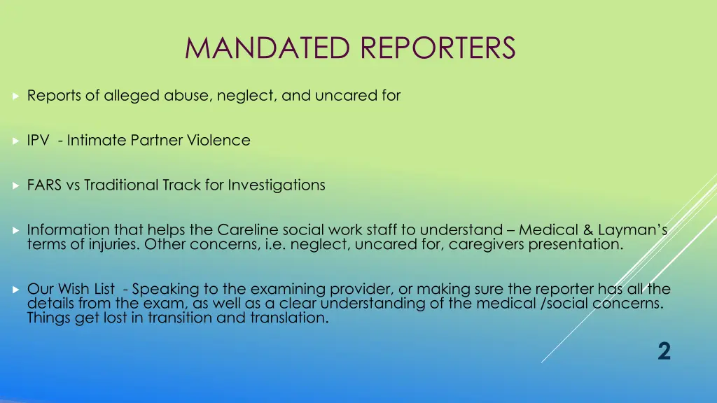 mandated reporters