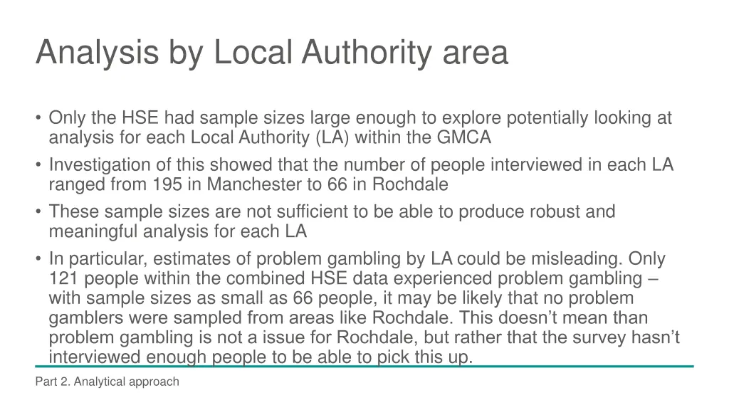 analysis by local authority area