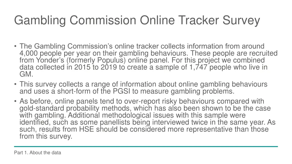 gambling commission online tracker survey