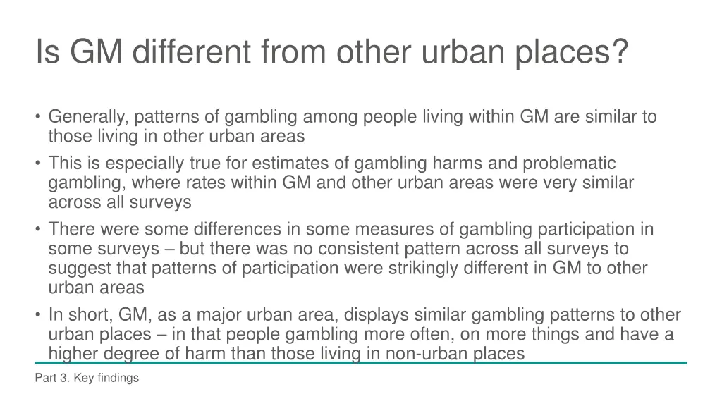 is gm different from other urban places