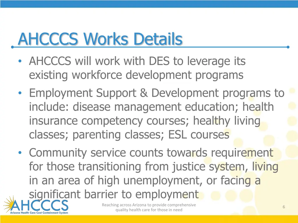 ahcccs works details ahcccs will work with