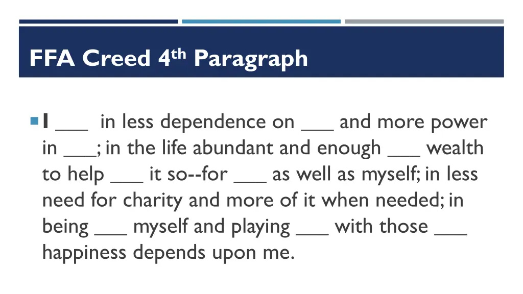 ffa creed 4 th paragraph 4