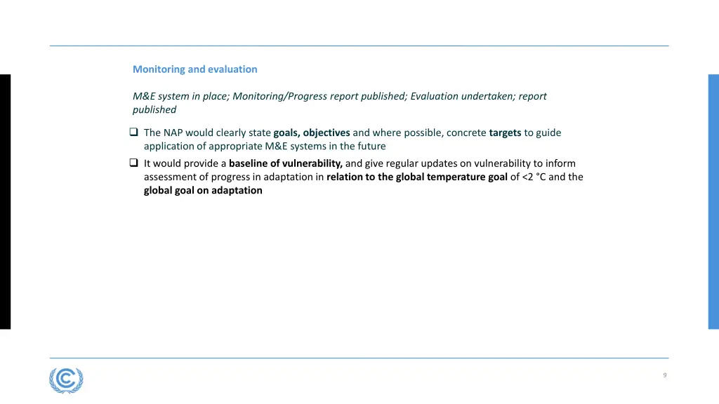 monitoring and evaluation