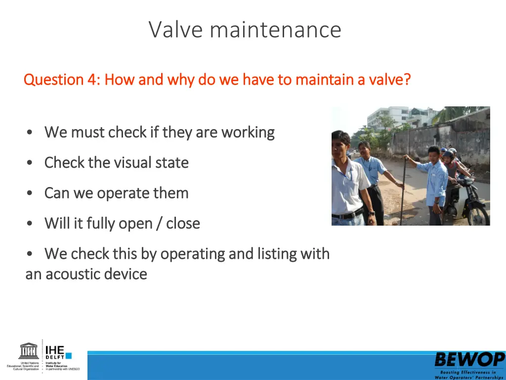 valve maintenance