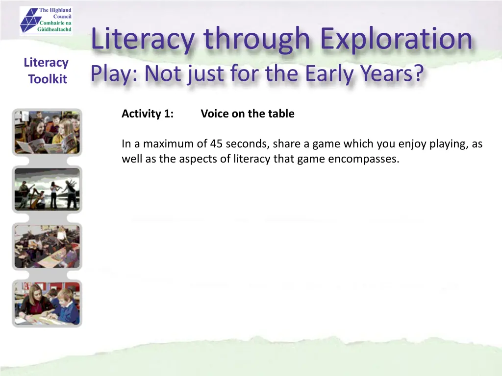 literacy through exploration play not just 2