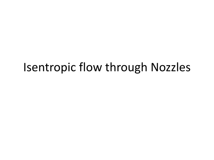 isentropic flow through nozzles