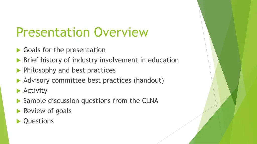 presentation overview