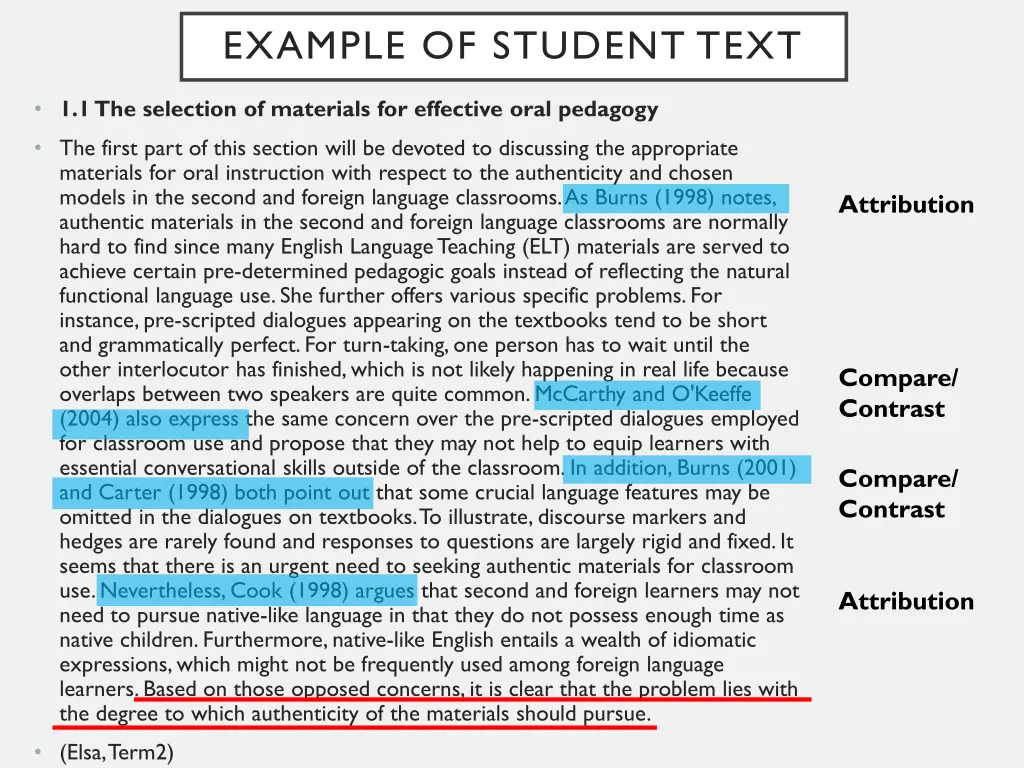 example of student text 1