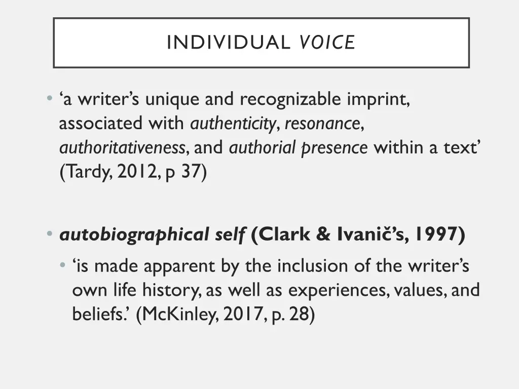 individual voice