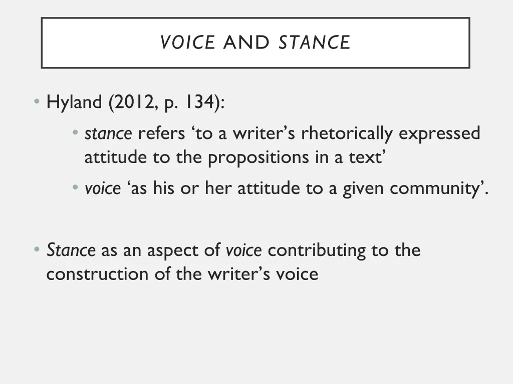 voice and stance