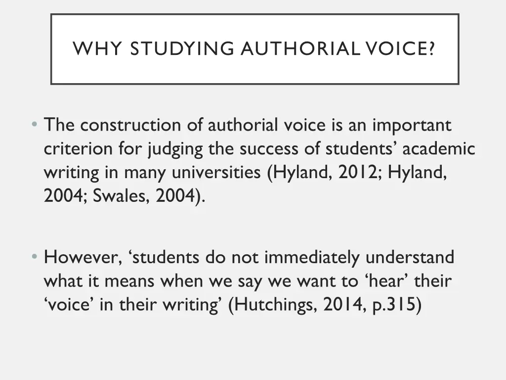 why studying authorial voice