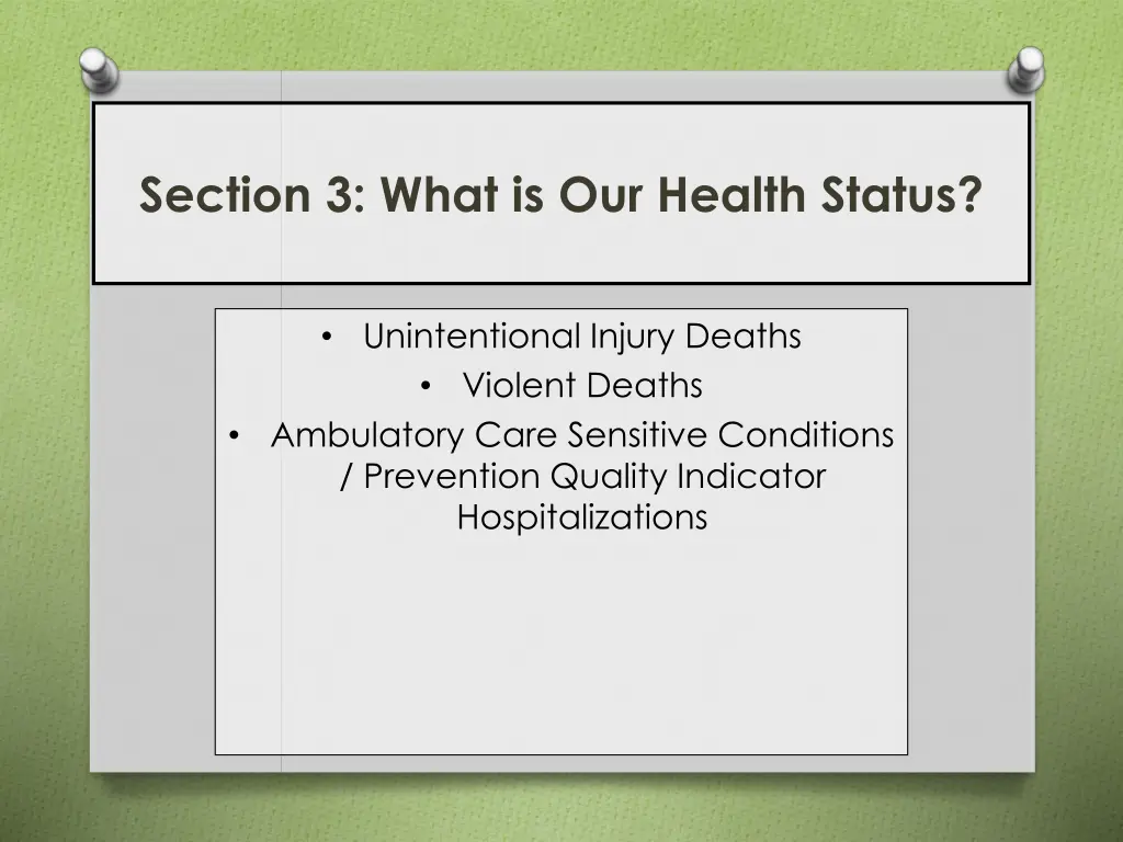 section 3 what is our health status