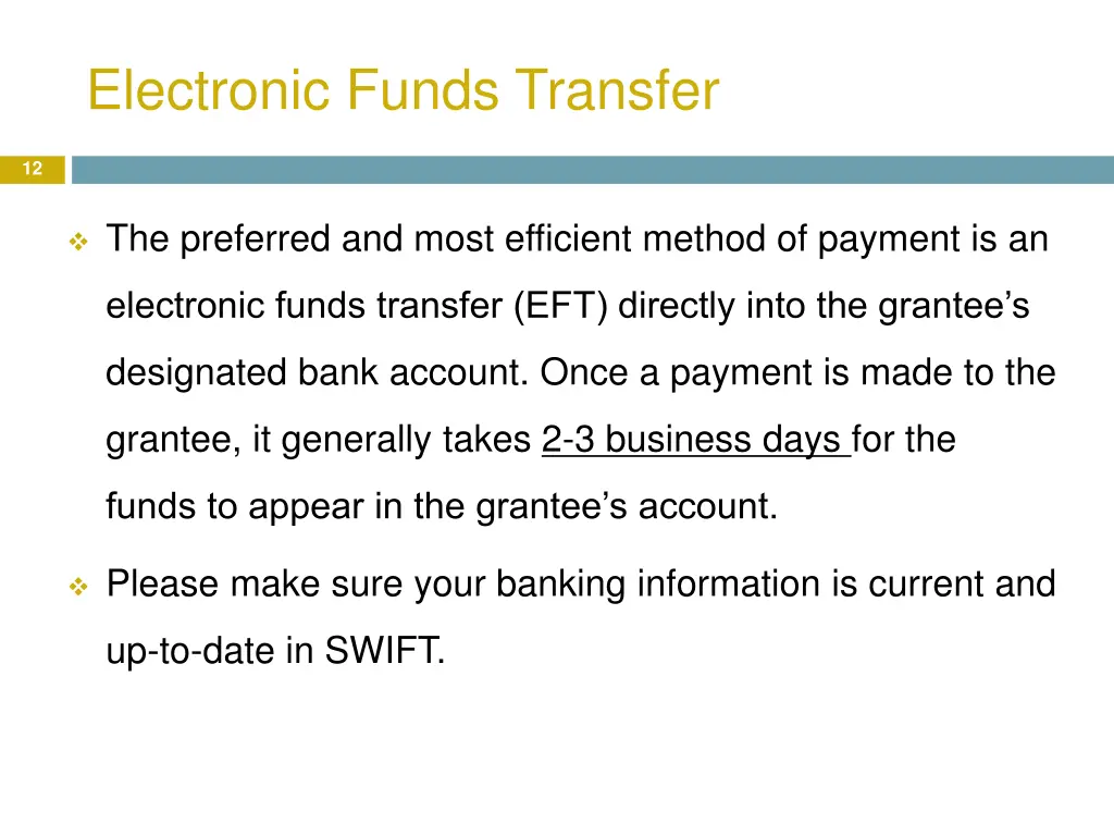 electronic funds transfer