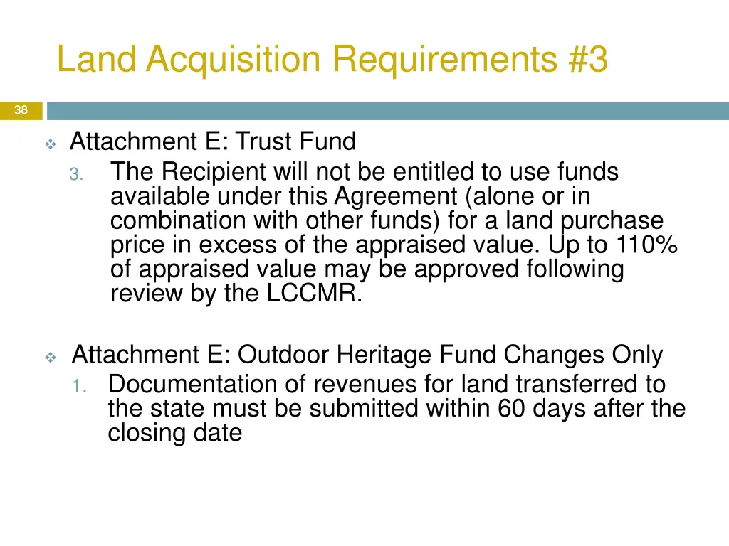 land acquisition requirements 3