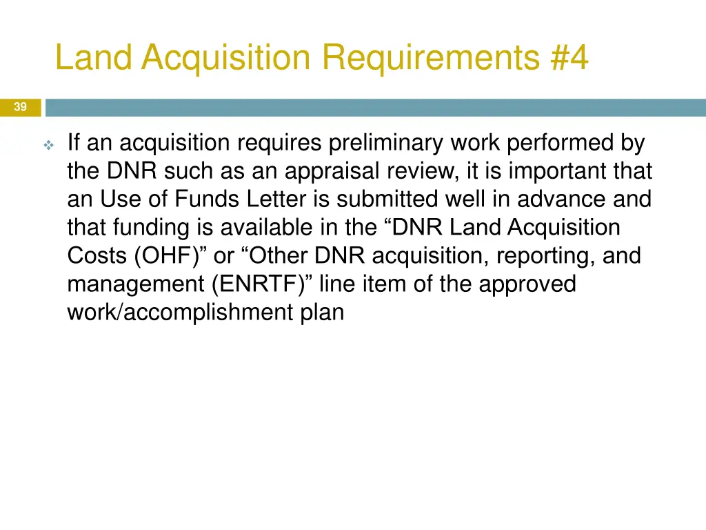 land acquisition requirements 4