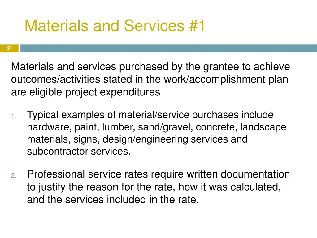 materials and services 1