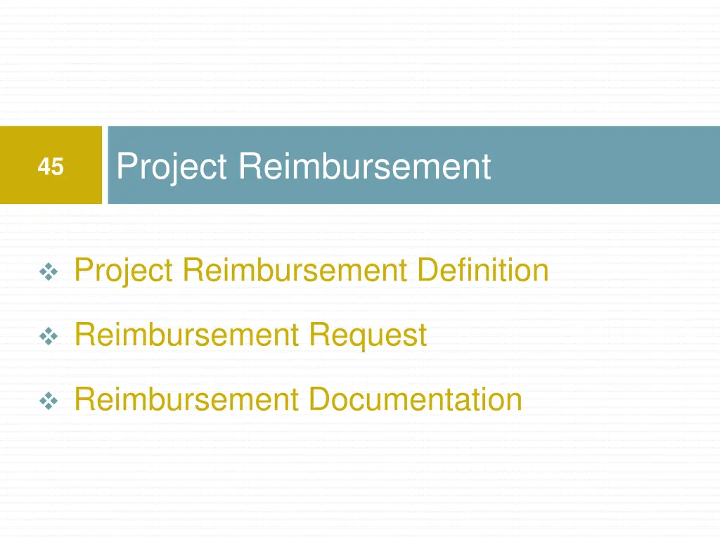 project reimbursement