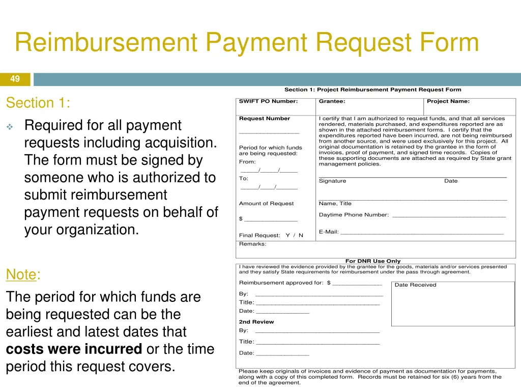 reimbursement payment request form