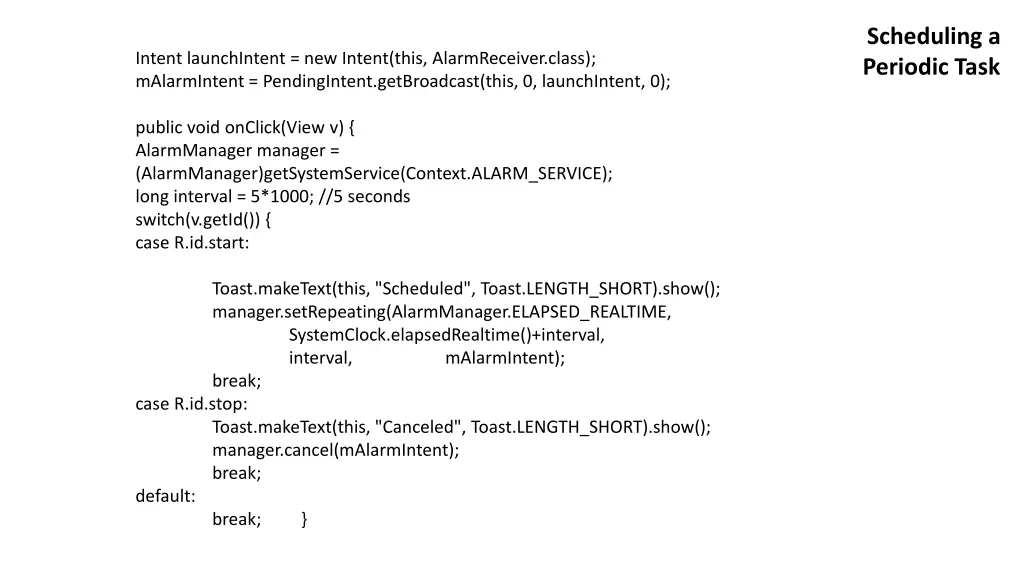 scheduling a periodic task 1