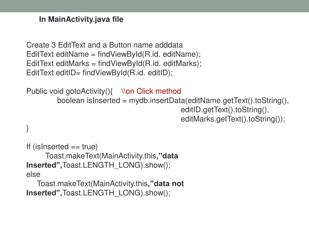 in mainactivity java file