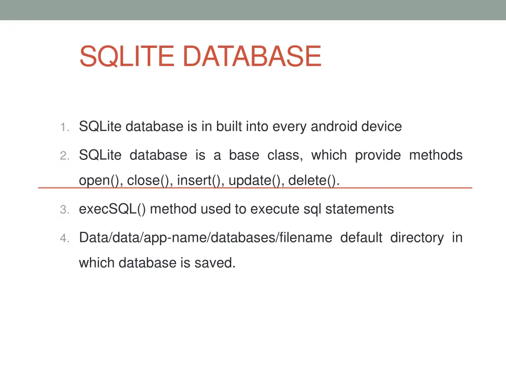 sqlite database