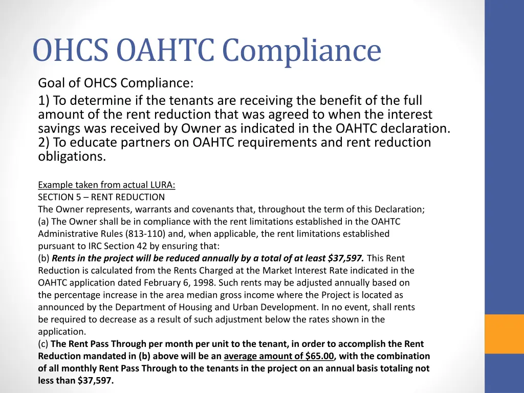 ohcs oahtc compliance