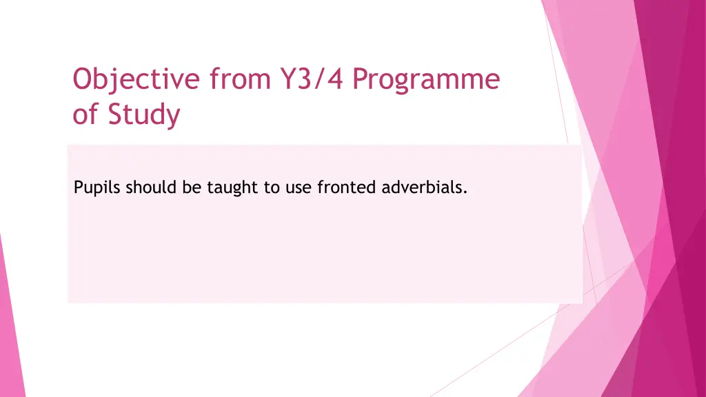 objective from y3 4 programme of study