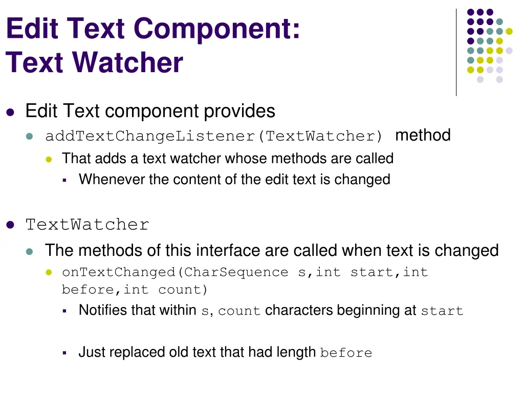 edit text component text watcher