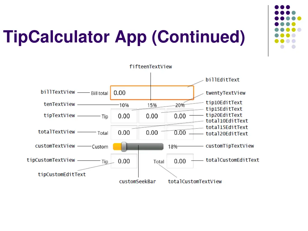 tipcalculator app continued