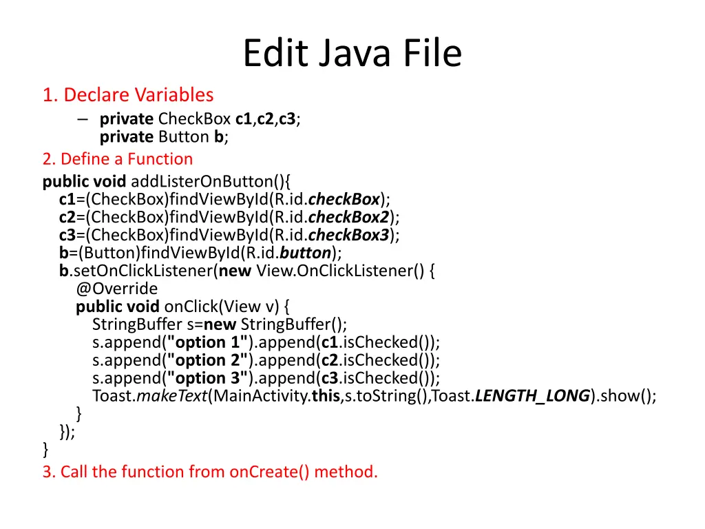 edit java file