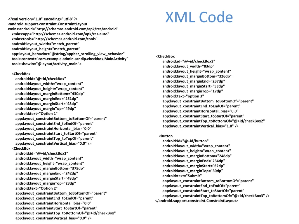 xml code