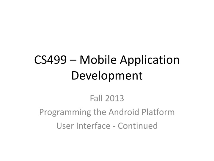 cs499 mobile application development