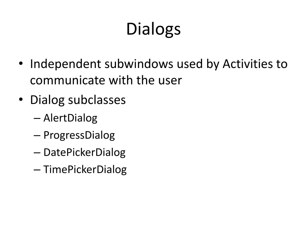 dialogs