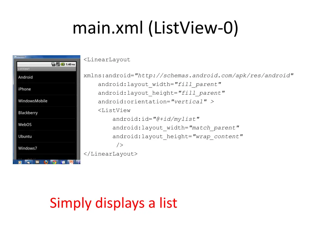 main xml listview 0