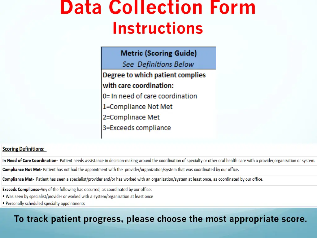 data collection form instructions 1