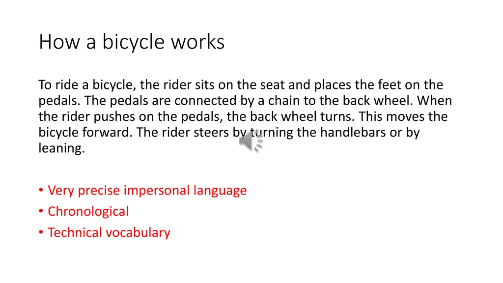 how a bicycle works