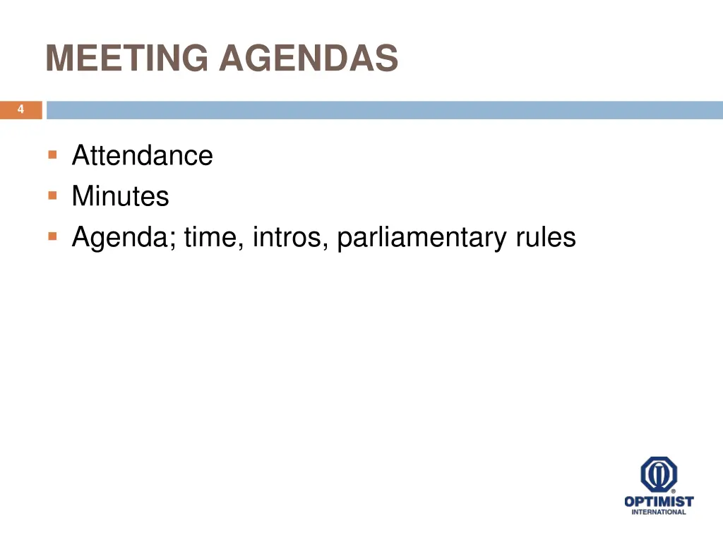 meeting agendas