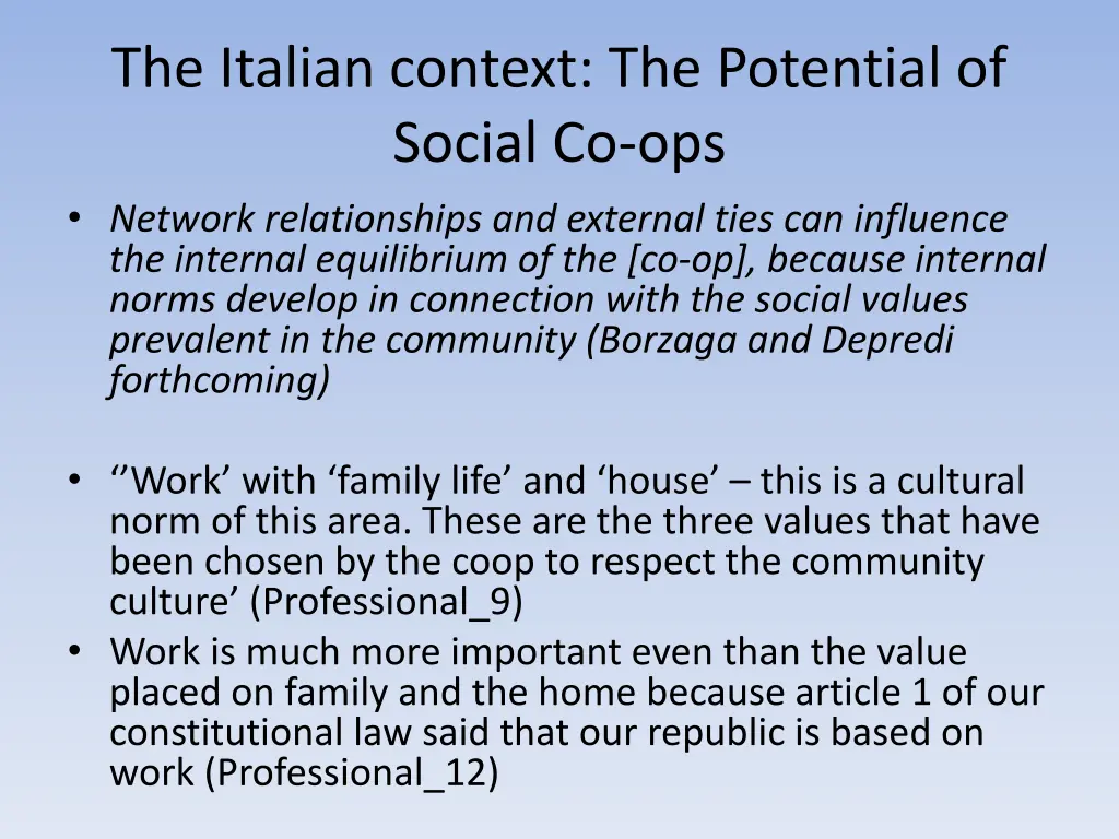 the italian context the potential of social