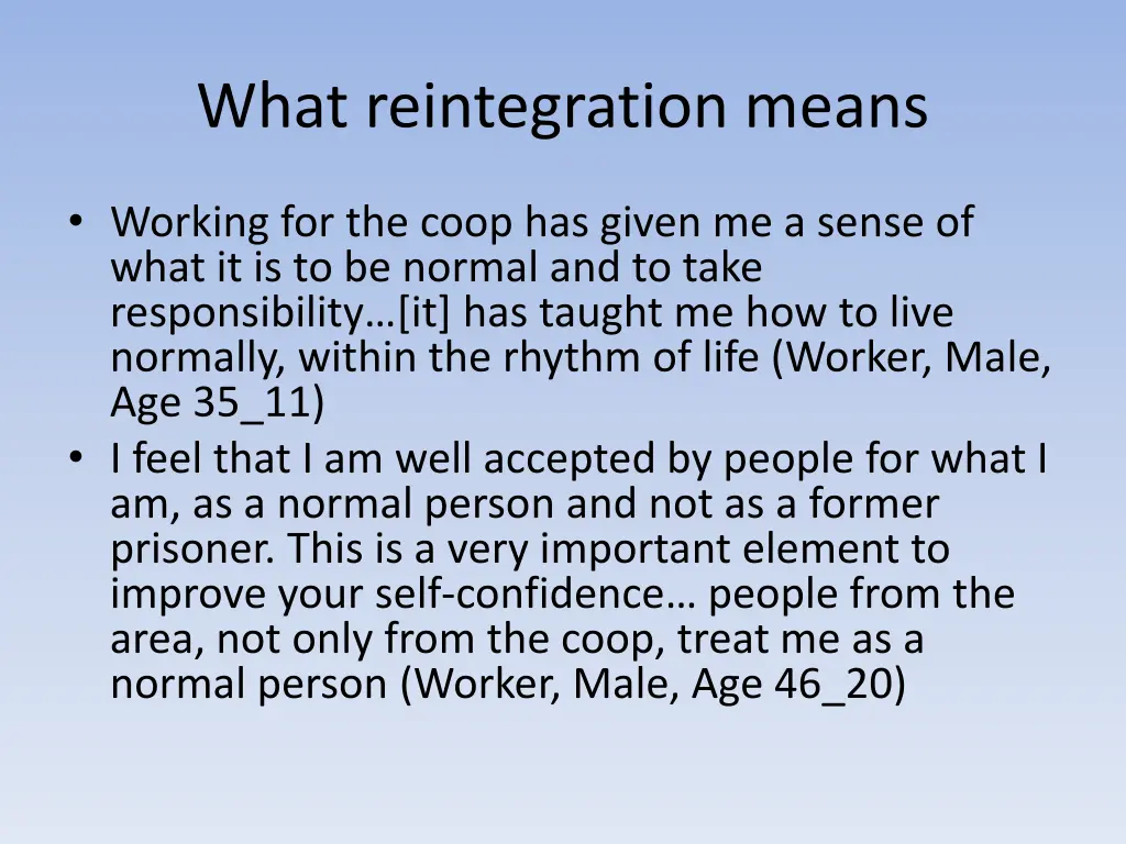 what reintegration means