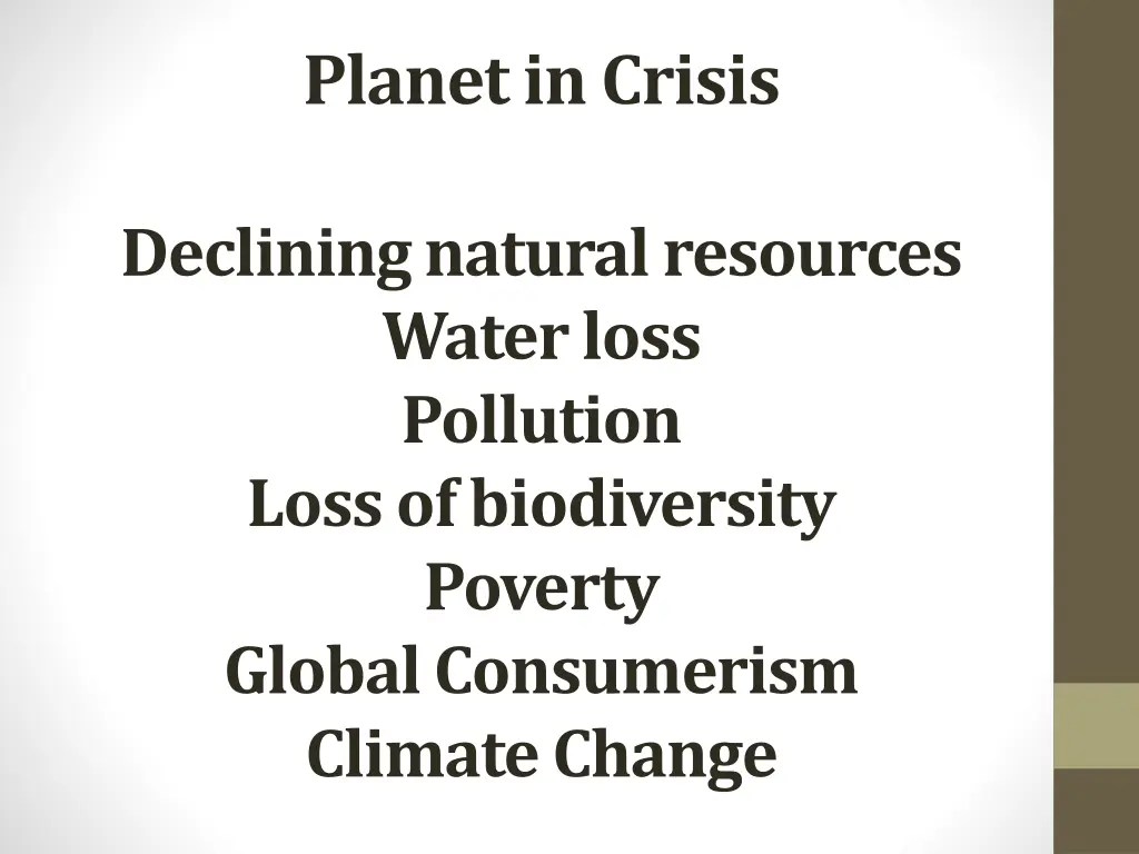 planet in crisis