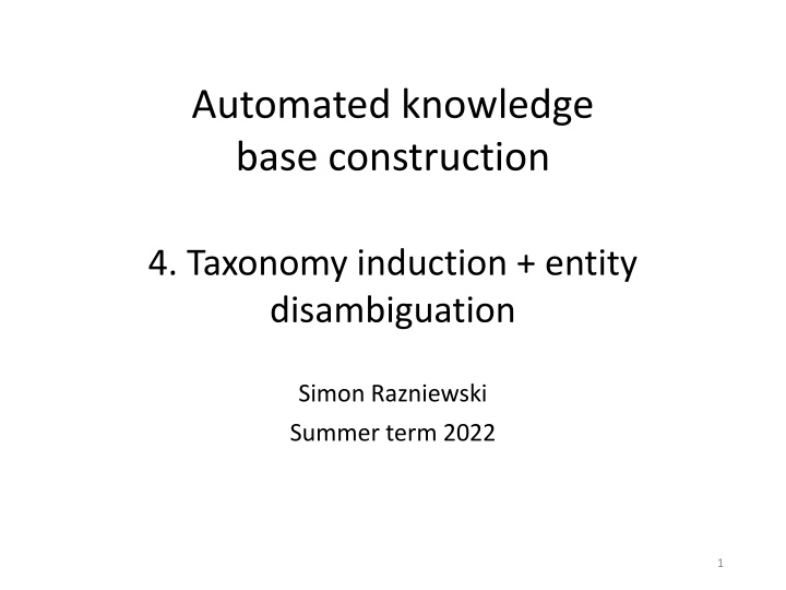 automated knowledge base construction