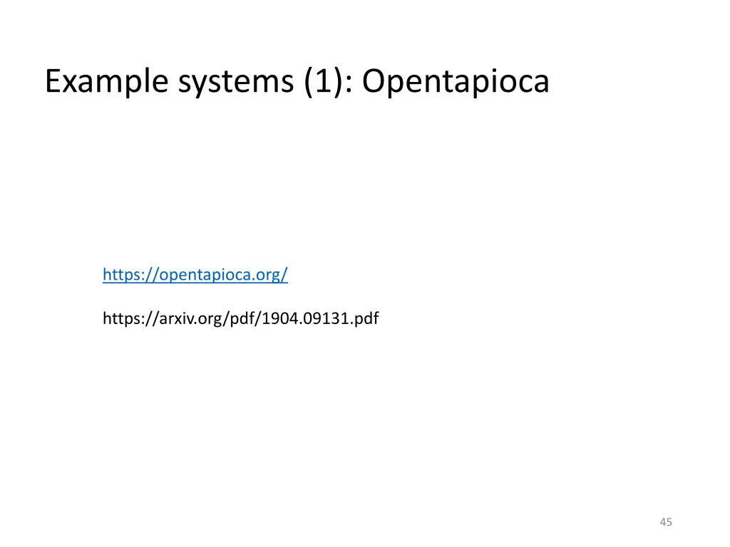 example systems 1 opentapioca