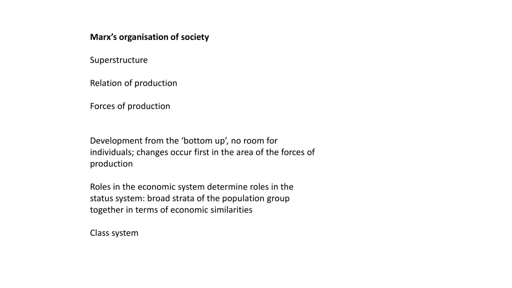 marx s organisation of society